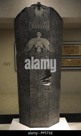 Djehapimu sarcophagus lid. High Royal official. Late Period. 746-332 BC. Granite. Neues Museum. Berlin. Germany. Stock Photo