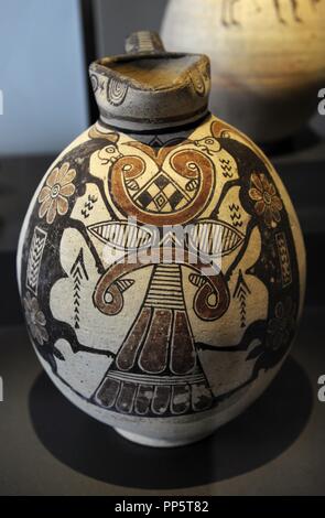 Decorated jug. Free Field Style.  Pottery. 8th-6th centuries BC. From Cyprus. Neues Museum. Berlin. Germany. Stock Photo