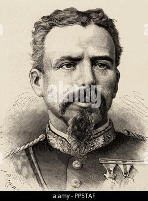 Arsenio Martinez Campos (1831-1900). Spanish military. Engraving in The Spanish and American Illustration, 1879. Stock Photo