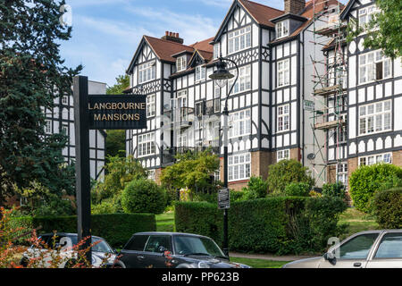 Langbourne Mansions on the Holly Lodge Estate in Highgate, North London. Stock Photo