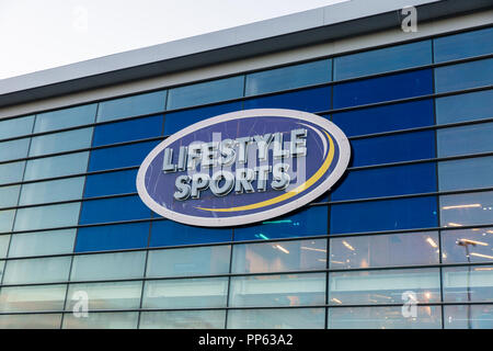 Blanchardstown, Dublin, Ireland. 23rd Sept 2018: Lifestyle Sport logo and sign on front of shop at Blanchardstown Shopping Centre. Stock Photo