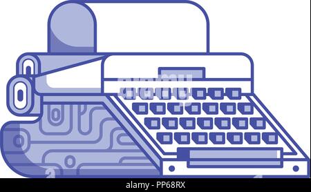 Old Typewriter or Writing Machine Icon Stock Vector