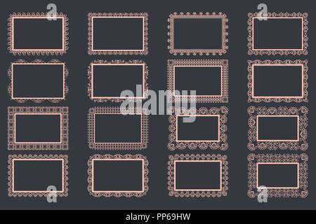 Elegant Lace Borders Frames laser cut Stock Vector