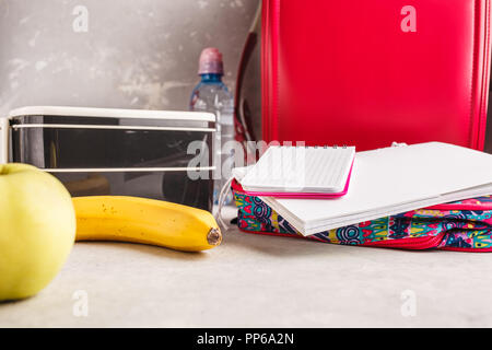 Healthy meal prep containers with fruits, berries, snacks and vegetables.  Takeaway food on white background, top view. Lunch box to school Stock  Photo - Alamy