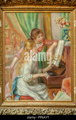 Pierre-Auguste Renoir-Young Girls at the Piano 1892. Musée d'Orsay; Paris Stock Photo