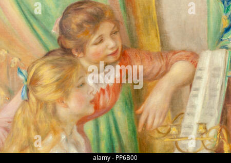 Pierre-Auguste Renoir-Young Girls at the Piano (Detail) 1892. Musée d'Orsay; Paris Stock Photo