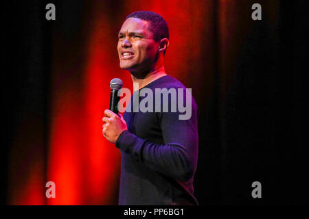 Trevor Noah Performs Stand-up comedy live on tour Stock Photo