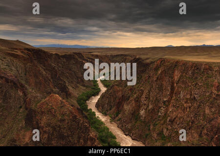 Charyn (Sharyn) Canyon is a canyon on the Sharyn River in Kazakhstan (Almaty Province). Stock Photo