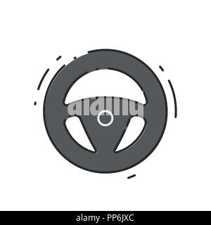 Car drive wheel. Flat abstract icon. Vector illustration. Stock Vector