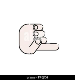Flat icon of a hand. The finger in the direction. Vector illustration. Stock Vector