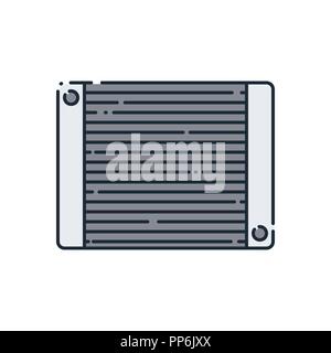 Cooler flat icon. Vector illustration. Cooling system. Car radiator. Stock Vector
