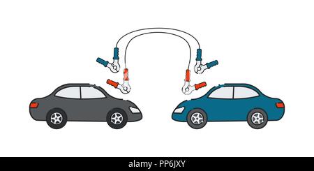 Car battery. Flat abstract icon. Vector illustration. Roadside assistance. Stock Vector