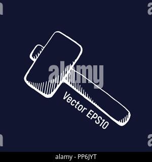 Hammer work equipment. Vector illustration tool Design renovation. Stock Vector