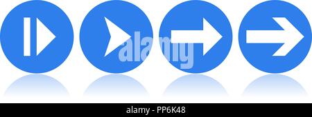 Blue icons with white arrows Stock Vector