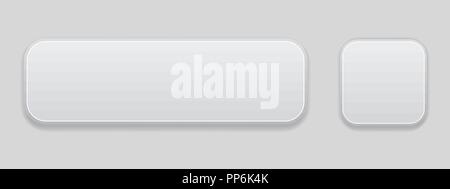 White plastic buttons. Web user interface Stock Vector