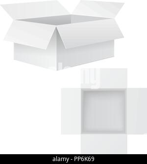 Open white box mockup Stock Vector