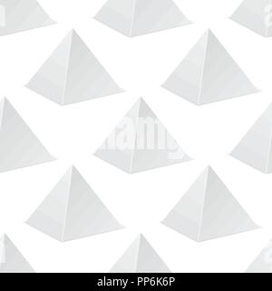 White pyramid mockup. 3d template. Seamless pattern Stock Vector
