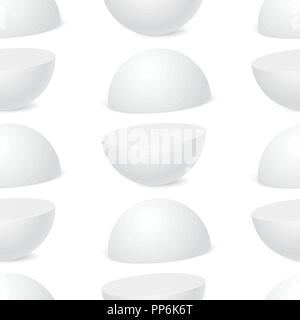 White hemisphere mockup. 3d template. Seamless pattern Stock Vector