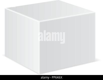 White cube mockup. 3d template Stock Vector
