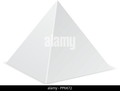 White pyramid mockup. 3d template Stock Vector