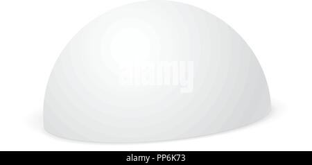 White hemisphere mockup. 3d template Stock Vector