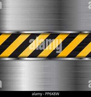 Under construction background. Metal texture with yellow elements Stock Vector