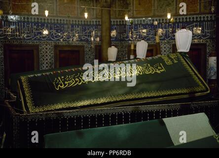 Suleiman the Magnificent (1494-1566). Sultan of Ottoman Empire. Tomb of Suleiman I. Suleymaniye Mosque. Istanbul. Turkey. Stock Photo