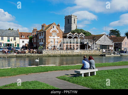 The River Frome and quayside, Wareham, Dorset, England UK Stock Photo