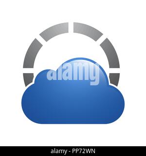 A minimalistic icon (logo) representing stylized cloud and a target. Could be used as a logo, as an icon or a separate visual depicting the cloud comp Stock Vector