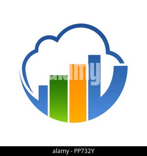 Literary presentation for a real estate business. City logo. An ideal sign for city or cloud server. City cloud digital server logo. Build logo Stock Vector