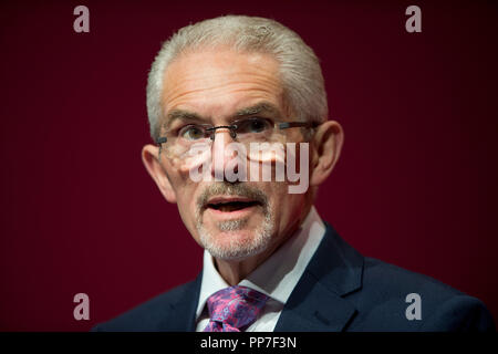 Liverpool, UK. 24th Sep, 2018. Harry Donaldson speaks at the Labour Party Conference in Liverpool. Credit: Russell Hart/Alamy Live News Stock Photo