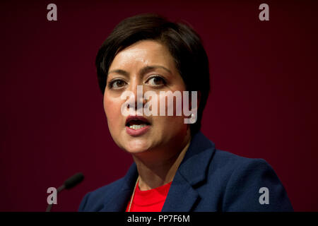 Liverpool, UK. 24th Sep, 2018. Rokhsana Fiaz, Mayor of Newham speaks at the Labour Party Conference in Liverpool. Credit: Russell Hart/Alamy Live News Stock Photo