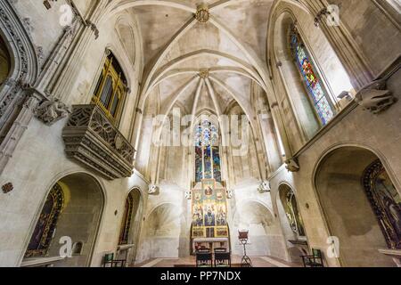 capilla de Santa Ana, palacio real de la Almudaina,castillo remodelado de construccion califal tomado por Jaime I en 1229, Palma,Mallorca, islas baleares, Spain. Stock Photo