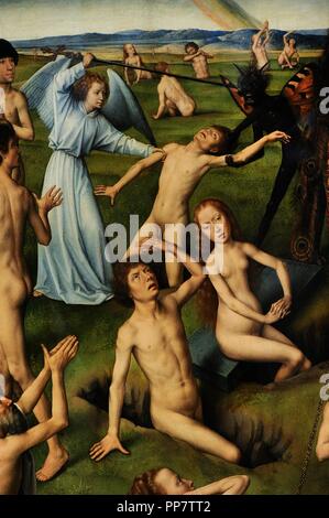 Hans Memling (1430-1494). German painter. The Last Judgment, 1467-1471. Triptych. Central panel. Damned. Detail. National Museum. Gdansk. Poland.