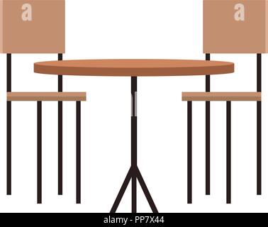 Wooden table and chairs Stock Vector