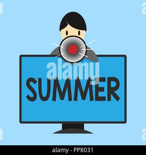 Word writing text Summer. Business concept for warmest season of year in northern hemisphere from June to August. Stock Photo