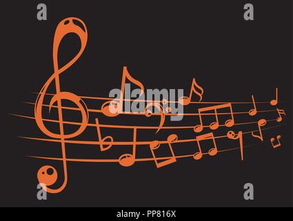 Musical notes staff background with lines. Vector illustration Stock Vector