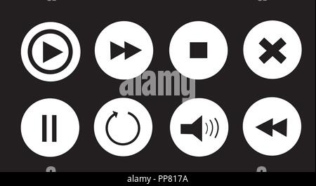 media player buttons set vector illustration Stock Vector