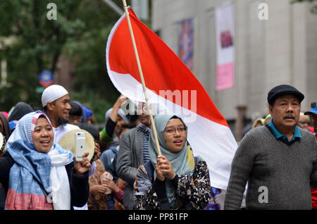 Manhattan, United States. 23rd Sep, 2018. September 23, 2018: Annual Muslim Day Parade on Madison Avenue, New York City. Credit: Ryan Rahman/Pacific Press/Alamy Live News Stock Photo