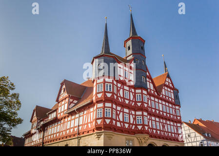 Facade of the historic town hall of Duderstadt, Germany Stock Photo