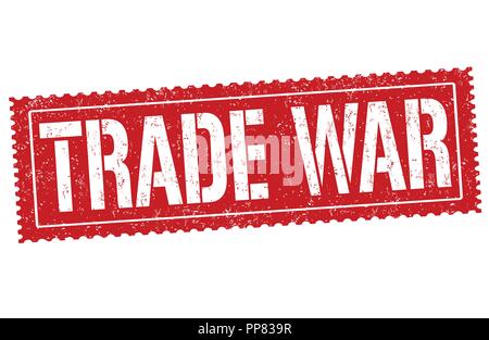 Trade war sign or stamp on white background, vector illustration Stock Vector