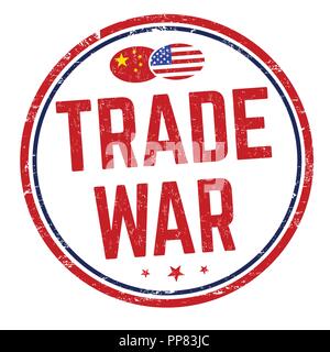 Trade war sign or stamp on white background, vector illustration Stock Vector