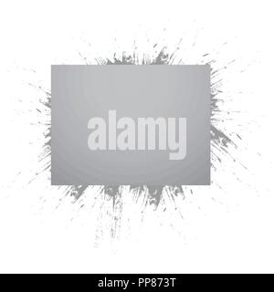 Template rectangle and spray paint. Stock Vector