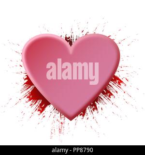 Template with heart and splashes in the background. Stock Vector