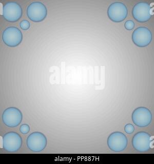 Vector illustration background with volumetric circles in the corners. Stock Vector