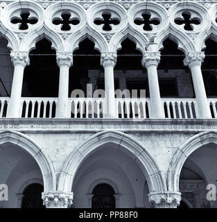 Close up architecture details of doges palace in venice Stock Photo