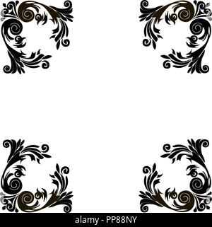 Vector illustration of four beautiful decorative patterns. Stock Vector