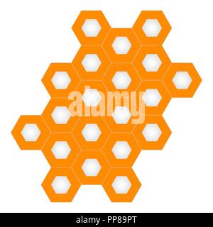 Vector illustration of abstract shapes of polygons in orange. Stock Vector