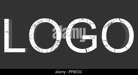 Vector illustration of a collapsing logo. 3D. Animation destruction. Stock Vector