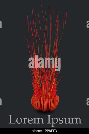 Exploding festive firecracker. Scatter confetti. Sphere explodes. Vector celebratory background. Stock Vector